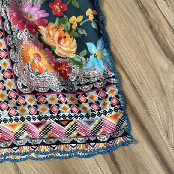 Johnny Was Magdalene Silk Poncho Embroidered Top Size S - Picture 11 of 13